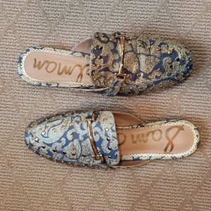 Sam Edleman Marilyn blue/goldjcqrd size 9 mule